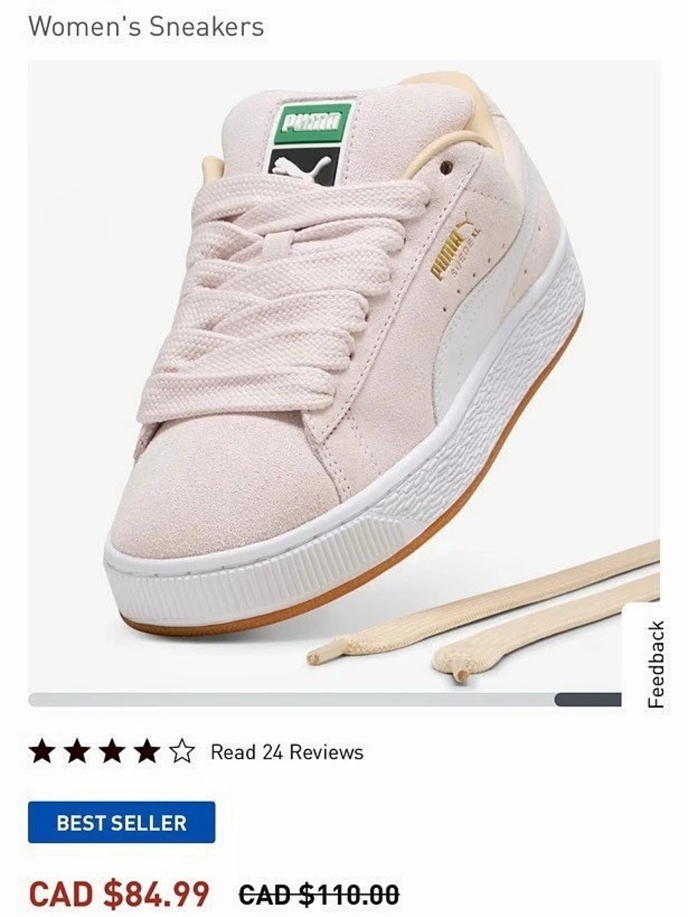 Puma Suede XL Sneakers Pink & White